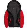imageZITY Mens Zip Up Hoodie Heavyweight Winter Sweatshirt Fleece Sherpa Lined Warm JacketBlackRed