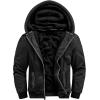 imageZITY Mens Zip Up Hoodie Heavyweight Winter Sweatshirt Fleece Sherpa Lined Warm JacketCharcoal Black