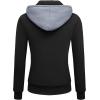 imageZITY Womens Hoodies Fleece Jacket Winter Sherpa Lined SweatshirtBlack Grey