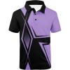 imageZITY Golf Polo Shirts for Men Short Sleeve Athletic Tennis TShirtBlack Purple