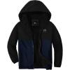imageZITY Jacket for Boy Heavyweight Fleece Hoodie Full Zip Up Thick Sherpa Lined Casual Sweatshirt with PocketBlack Navy