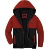 imageZITY Jacket for Boy Heavyweight Fleece Hoodie Full Zip Up Thick Sherpa Lined Casual Sweatshirt with PocketRed Black