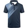 imageZITY Mens Golf Shirt Short Sleeve Sport Moisture Wicking Performance Print Golf Polo Shirts for Men Collared Casual TShirtHemp Grey Blue