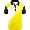 imageZITY Mens Golf Shirt Short Sleeve Sport Moisture Wicking Performance Print Golf Polo Shirts for Men Collared Casual TShirtYellow