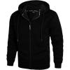 imageZITY Mens Zip Up Hoodie Heavyweight Winter Sweatshirt Fleece Sherpa Lined Warm JacketCharcoal Black