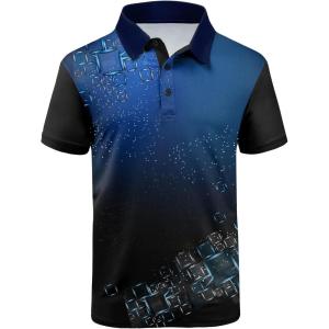 imageZITY Golf Polo Shirts for Men Short Sleeve Athletic Tennis TShirtBlock Blue