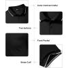 imageZITY 3 Pack Men Polo Shirts Short Sleeve with Pocket Sport Wicking Shirts for Men Casual Athletic Collared TShirtsBlack White Khaki