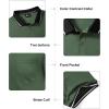 imageZITY 3 Pack Men Polo Shirts Short Sleeve with Pocket Sport Wicking Shirts for Men Casual Athletic Collared TShirtsGrey Green Khaki