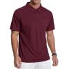 imageZITY 3 Pack Polo Shirts for Men with Pocket Short Sleeve Moisture Wicking Outdoor Tactical Shirt Summer CasualGreywine Rednavy