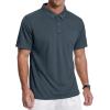 imageZITY 3 Pack Polo Shirts for Men with Pocket Short Sleeve Moisture Wicking Outdoor Tactical Shirt Summer CasualKhakigreyarmy Green