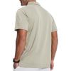 imageZITY 3 Pack Polo Shirts for Men with Pocket Short Sleeve Moisture Wicking Outdoor Tactical Shirt Summer CasualNavywhiteapricot