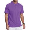imageZITY 3 Pack Polo Shirts for Men with Pocket Short Sleeve Moisture Wicking Outdoor Tactical Shirt Summer CasualVioletroyal Blueblack