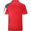 imageZITY Mens Flag Golf Polo Shirts Short Sleeve Tactical Collared Shirt Men Outdoor Moisture Wicking ShirtsRed