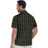imageZITY Mens Golf Shirts Short Sleeve Print Patterns Performance Moisture Wicking Polo ShirtBlack Green Golf