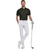 imageZITY Mens Golf Shirts Short Sleeve Print Patterns Performance Moisture Wicking Polo ShirtBlack Green Golf