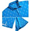 imageZITY Mens Golf Shirts Short Sleeve Print Patterns Performance Moisture Wicking Polo ShirtBlue Golf