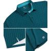 imageZITY Mens Golf Shirts Short Sleeve Print Patterns Performance Moisture Wicking Polo ShirtBlue Green Seahorse