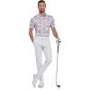 imageZITY Mens Golf Shirts Short Sleeve Print Patterns Performance Moisture Wicking Polo ShirtBlue Pink Splatters Paint