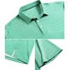 imageZITY Mens Golf Shirts Short Sleeve Print Patterns Performance Moisture Wicking Polo ShirtGreen Wave Point
