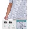 imageZITY Mens Golf Shirts Short Sleeve Print Patterns Performance Moisture Wicking Polo ShirtGrey Blue Pentagon