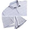 imageZITY Mens Golf Shirts Short Sleeve Print Patterns Performance Moisture Wicking Polo ShirtGrey Blue Pentagon