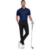 imageZITY Mens Golf Shirts Short Sleeve Print Patterns Performance Moisture Wicking Polo ShirtNavy Blue Leaves