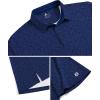 imageZITY Mens Golf Shirts Short Sleeve Print Patterns Performance Moisture Wicking Polo ShirtNavy Blue Leaves