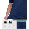 imageZITY Mens Golf Shirts Short Sleeve Print Patterns Performance Moisture Wicking Polo ShirtNavy Blue Leaves