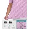 imageZITY Mens Golf Shirts Short Sleeve Print Patterns Performance Moisture Wicking Polo ShirtPink Fish Bones