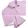 imageZITY Mens Golf Shirts Short Sleeve Print Patterns Performance Moisture Wicking Polo ShirtPink Fish Bones