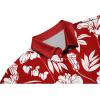 imageZITY Mens Golf Shirts Short Sleeve Print Patterns Performance Moisture Wicking Polo ShirtRed Flower
