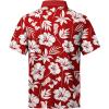 imageZITY Mens Golf Shirts Short Sleeve Print Patterns Performance Moisture Wicking Polo ShirtRed Flower