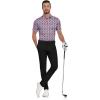 imageZITY Mens Golf Shirts Short Sleeve Print Patterns Performance Moisture Wicking Polo ShirtRed Maple Leaf