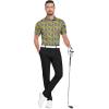 imageZITY Mens Golf Shirts Short Sleeve Print Patterns Performance Moisture Wicking Polo ShirtYellow Purple Bikini