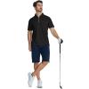 imageZITY Mens Polo Shirts Quarter Zip Shirts Casual Classic Lightweight Short Sleeve Golf Collared Shirt with PocketBlack Red