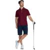 imageZITY Mens Polo Shirts Quarter Zip Shirts Casual Classic Lightweight Short Sleeve Golf Collared Shirt with PocketBurgundy