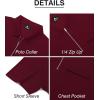imageZITY Mens Polo Shirts Quarter Zip Shirts Casual Classic Lightweight Short Sleeve Golf Collared Shirt with PocketBurgundy