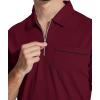 imageZITY Mens Polo Shirts Quarter Zip Shirts Casual Classic Lightweight Short Sleeve Golf Collared Shirt with PocketBurgundy