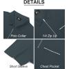 imageZITY Mens Polo Shirts Quarter Zip Shirts Casual Classic Lightweight Short Sleeve Golf Collared Shirt with PocketDark Grey