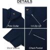 imageZITY Mens Polo Shirts Quarter Zip Shirts Casual Classic Lightweight Short Sleeve Golf Collared Shirt with PocketNavy
