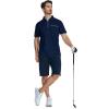 imageZITY Mens Polo Shirts Quarter Zip Shirts Casual Classic Lightweight Short Sleeve Golf Collared Shirt with PocketNavy