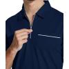 imageZITY Mens Polo Shirts Quarter Zip Shirts Casual Classic Lightweight Short Sleeve Golf Collared Shirt with PocketNavy