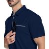 imageZITY Mens Polo Shirts Quarter Zip Shirts Casual Classic Lightweight Short Sleeve Golf Collared Shirt with PocketNavy