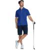 imageZITY Mens Polo Shirts Quarter Zip Shirts Casual Classic Lightweight Short Sleeve Golf Collared Shirt with PocketRoyal Blue