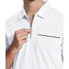 imageZITY Mens Polo Shirts Quarter Zip Shirts Casual Classic Lightweight Short Sleeve Golf Collared Shirt with PocketWhite