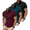 imageZITY 3 Pack Men Polo Shirts Short Sleeve with Pocket Sport Wicking Shirts for Men Casual Athletic Collared TShirtsBlack Duckblue Winered