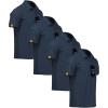 imageZITY 4 Pack Mens Polo Shirt Short Sleeve Sports Golf Tennis TShirt Athletic Collared Tactical ShirtsNavy