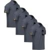 imageZITY 4 Pack Mens Polo Shirt Short Sleeve Sports Golf Tennis TShirt Athletic Collared Tactical ShirtsPure Grey