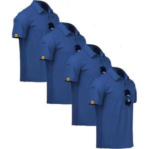 imageZITY 4 Pack Mens Polo Shirt Short Sleeve Sports Golf Tennis TShirt Athletic Collared Tactical ShirtsDark Blue