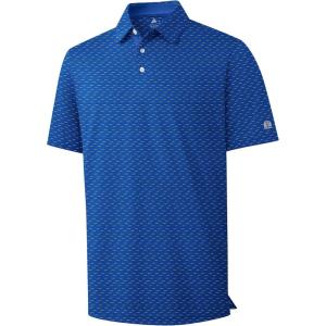 imageZITY Mens Golf Shirts Short Sleeve Print Patterns Performance Moisture Wicking Polo ShirtBlue Sea Fish